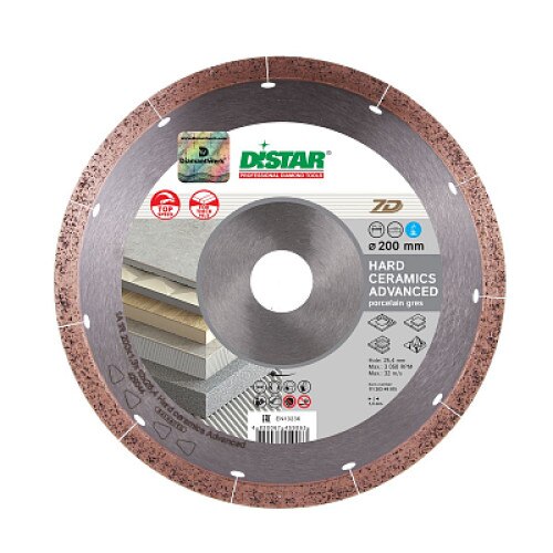 Disc diamantat Hard ceramics Advanced 1A1R 200x1,3x10x25,4 Gresie, tigla de portelan de grosimi mari