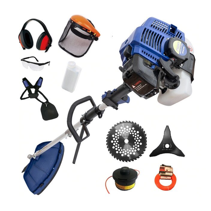 Motocositoare pe benzina Pandora PRO 5 Blue, 6 CP, Mosor, DIsc 3T, Disc Vidia, Casti, Viziera, Ochelari + Ham Profesional