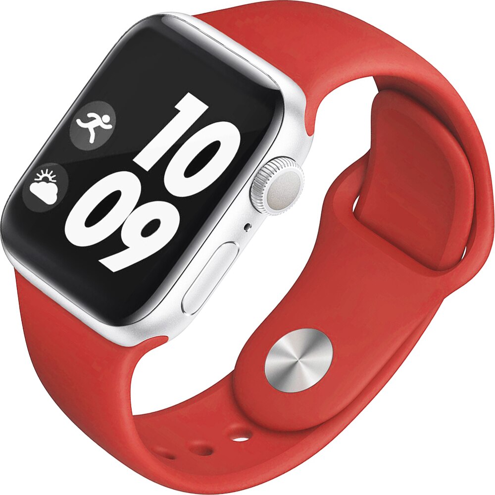 Curea silicon ZAFIT™, bratara pentru Apple Watch 6/5/4/3/2/1, Display 44 mm, Nike+, Sport, Rosu CS06