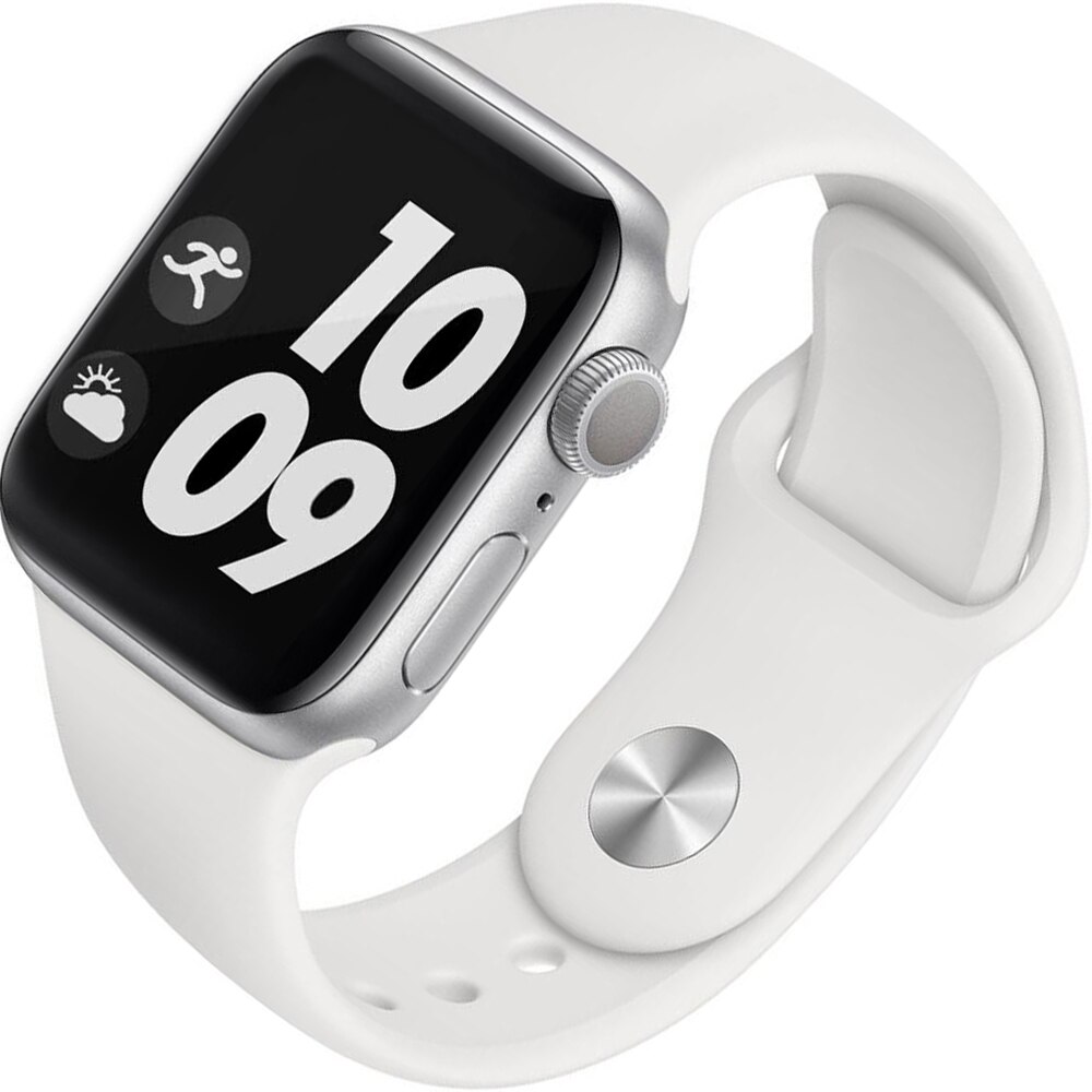 Curea silicon ZAFIT™, bratara pentru Apple Watch 6/5/4/3/2/1, Display 44 mm, Nike+, Sport, Alb CS06