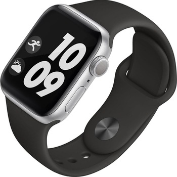 Curea silicon ZAFIT™, bratara pentru Apple Watch 6/5/4/3/2/1, Display 42 mm, Nike+, Sport, Negru CS06