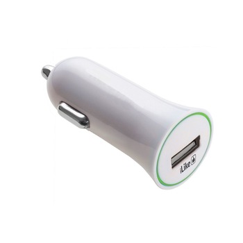 Incarcator auto iLike ICC01, 1A, 12V/24V, alb/verde Incarcator auto iLike ICC01, 1A, 12V/24V, alb/verde