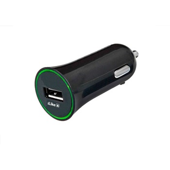 Incarcator auto iLike ICC01, 1A, 12V/24V, negru/verde Incarcator auto iLike ICC01, 1A, 12V/24V, negru/verde