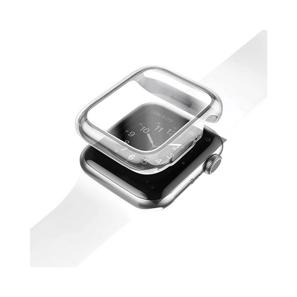 Husa 360° Slim Uniq Garde din TPU pentru Apple Watch Seria 4/5/6/SE (40mm), Cu Protectie Ecran,Transparenta