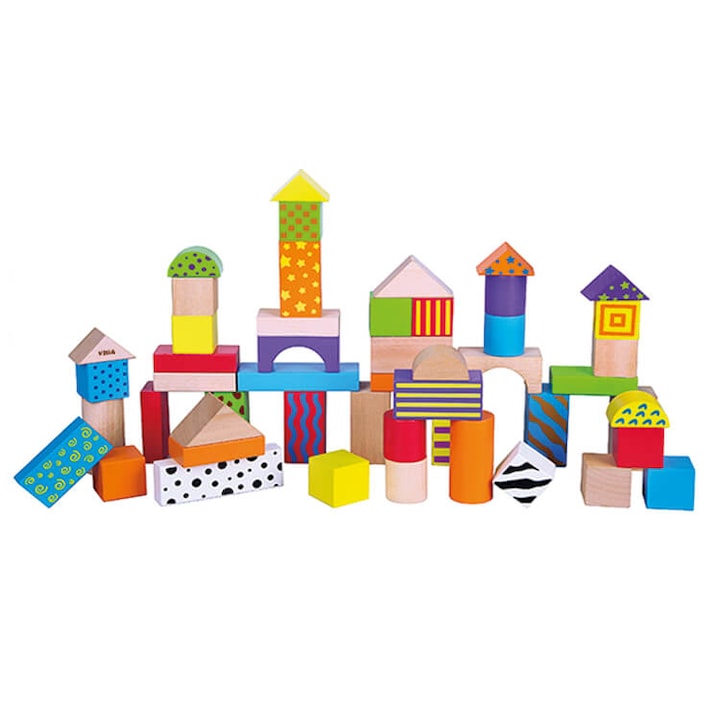 Детски дървени кубчета Viga Toys, 50 бр.