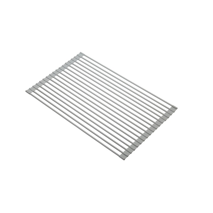 Suport multifunctional pliabil ROLL UP, dimensiune 42 x 33,5 cm, usor de curatat si depozitat, finisaj inox si silicon