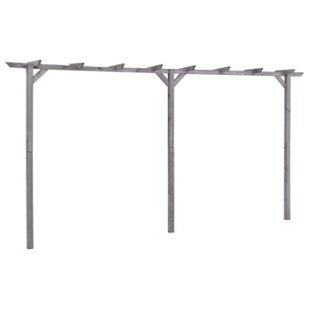 Pergola de gradina, vidaXL, Lemn de pin tratat, 400 x 40 x 205 cm, Gri Pergola de gradina, vidaXL, Lemn de pin tratat, 400 x 40 x 205 cm, Gri