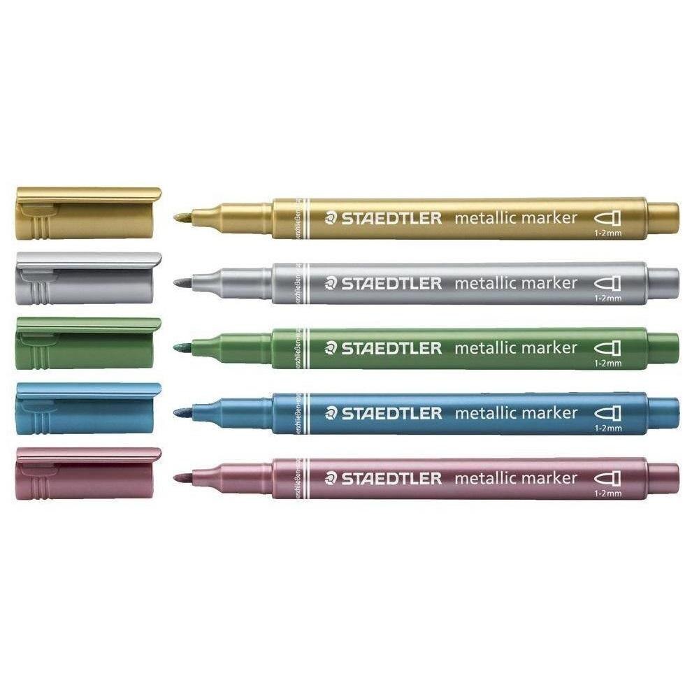 Set 5 markere permanente culori metalizate Staedtler