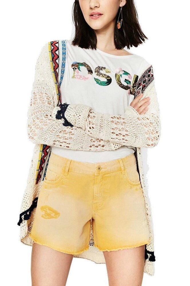 Pantaloni scurti, Desigual 74P2JE0, Galben