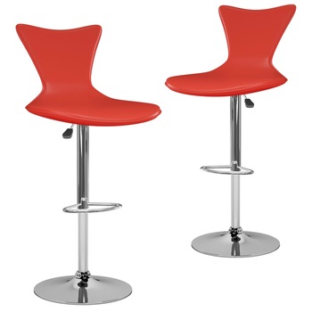 Set de 2 scaune de bar tapitate, vidaXL, Piele artificiala, 41 x 46,5 x (84-106)cm, Rosu Set de 2 scaune de bar tapitate, vidaXL, Piele artificiala, 41 x 46,5 x (84-106)cm, Rosu