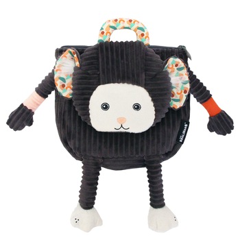 Rucsac, ghiozdan copii plusat, Marmota Kazakos, Les Deglingos, 25 cm x 25 cm x 5 cm, 0.400 g, Negru/Alb Rucsac, ghiozdan copii plusat, Marmota Kazakos, Les Deglingos, 25 cm x 25 cm x 5 cm, 0.400 g, Negru/Alb