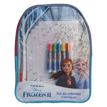 Ghiozdan transparent Frozen + accesorii, 32 cm Multicolor Ghiozdan transparent Frozen + accesorii, 32 cm Multicolor
