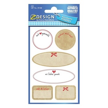 Etichete Avery Zweckform 59188, pentru decorat si organizat borcane, 12 buc/set Etichete Avery Zweckform 59188, pentru decorat si organizat borcane, 12 buc/set