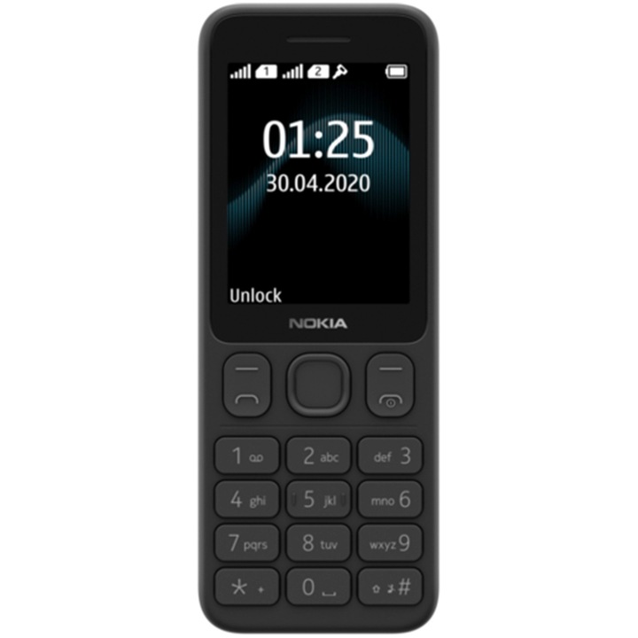 Мобилен телефон Nokia 125, Dual SIM, черен