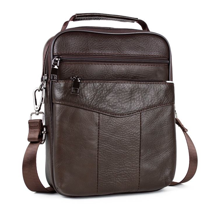 Férfi táska PFY Eduard GT957, Bőr, sötétbarna