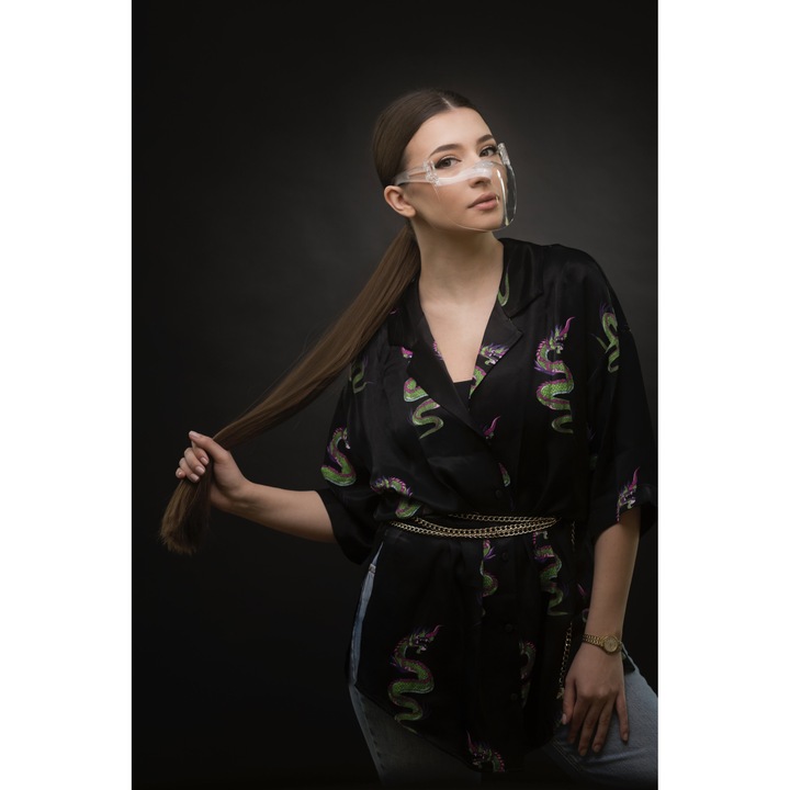 Allegra Mask PLUS Átlátszó védőmaszk, Párásodásgátló, M méret, Polikarbonát