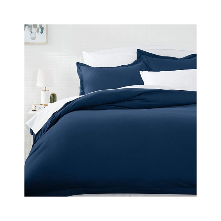Спално бельо, памук ранфорс, модел Bluemarine White, 1 лице, 70X70, 150X200, 4 части