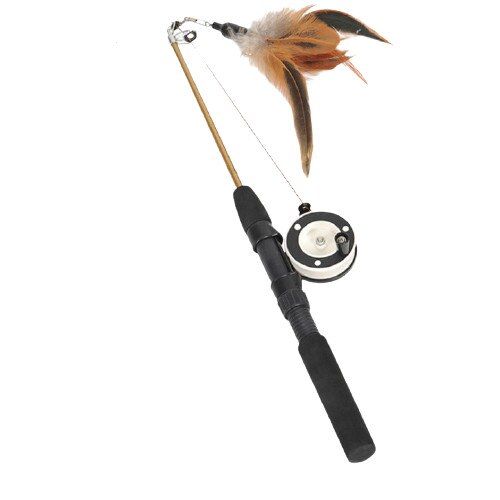 Jucarie pentru pisica, TimeTrade, undita, pene, 75 cm