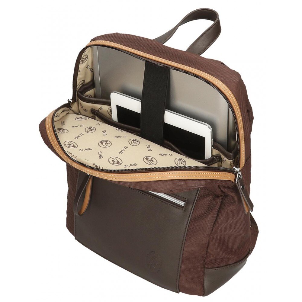 Rucsac cu comp tableta maro El Potro Chic