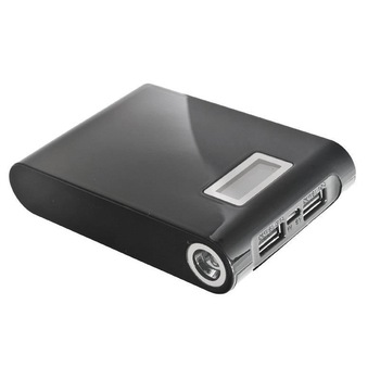 Baterie externa 12000 mAh cu lanterna si LCD Baterie externa 12000 mAh cu lanterna si LCD