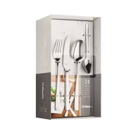 Set tacamuri Amefa, 24 piese, model Baguette, inox