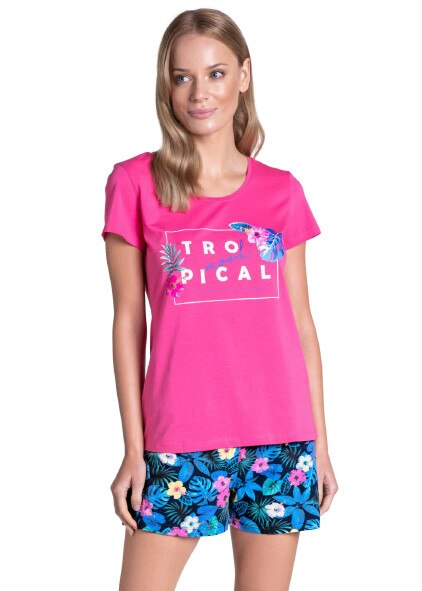 Pijamale de dama Henderson Tropicana bleumarin, Bleumarin/Roz