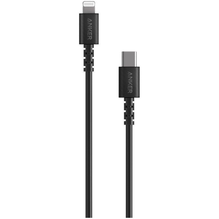 Cablu Anker PowerLine Select, tip Lightning USB-C USB, 1,8 metri, black
