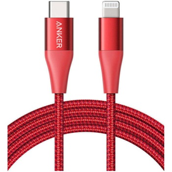 Cablu Anker PowerLine+ II, USB-C Lightning, 1.8m, red Cablu Anker PowerLine+ II, USB-C Lightning, 1.8m, red