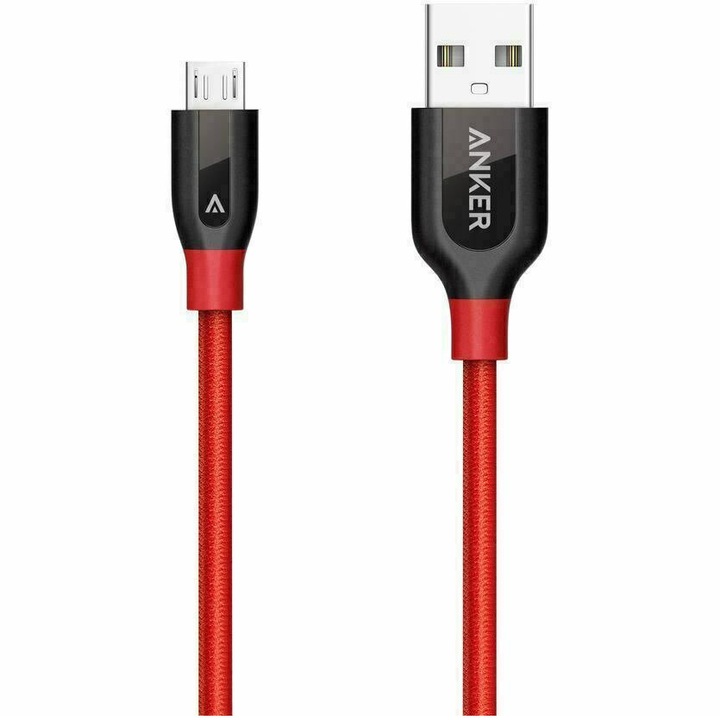 Cablu premium Anker PowerLine+, microUSB, 1 m, red