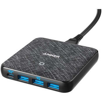 Incarcator retea Anker PowerPort PD+ 4, 45W USB C x 1, USB A x 3, negru Incarcator retea Anker PowerPort PD+ 4, 45W USB C x 1, USB A x 3, negru