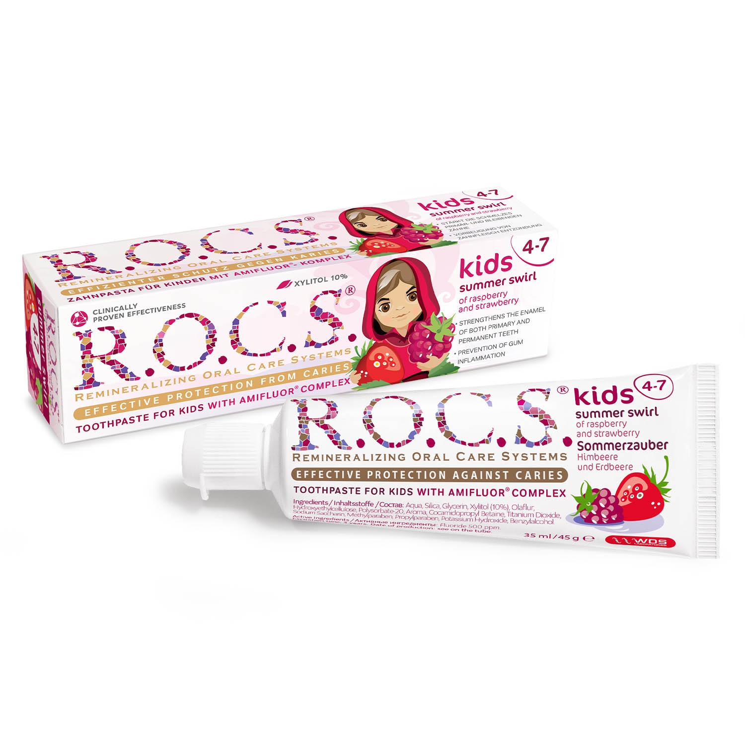 Pasta de dinti R.O.C.S. Kids Raspberry & Strawberry, 45gr