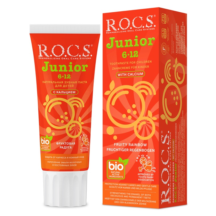 Паста за зъби R.O.C.S. Junior Rainbow Fruit, 74гр