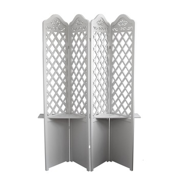 Paravan de camera cu 4 panouri si raft, Naimeed D116, culoare alb, 180 x 39 cm Paravan de camera cu 4 panouri si raft, Naimeed D116, culoare alb, 180 x 39 cm