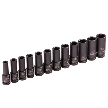 Set tubulare hexagonale de impact lungi, 1/2 toli, 10-24 mm, 12 piese, Stels Set tubulare hexagonale de impact lungi, 1/2 toli, 10-24 mm, 12 piese, Stels