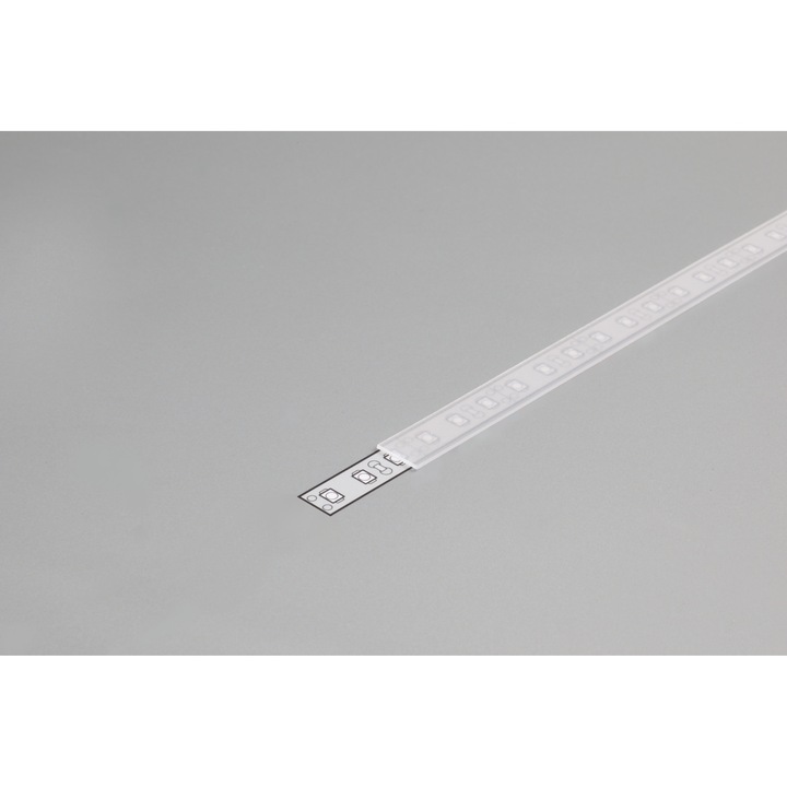 Topmet kis alumínium LED profil fedél, 2m, matt