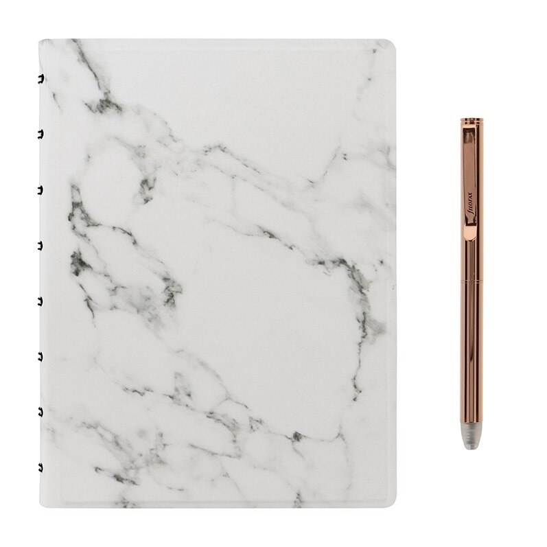 Set agenda A5 nedatata FILOFAX Notebook Marble + pix metalic Rose gold