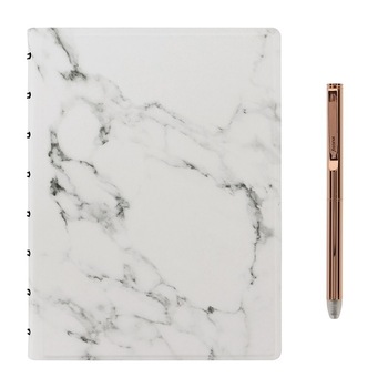 Set agenda A5 nedatata FILOFAX Notebook Marble + pix metalic Rose gold Set agenda A5 nedatata FILOFAX Notebook Marble + pix metalic Rose gold