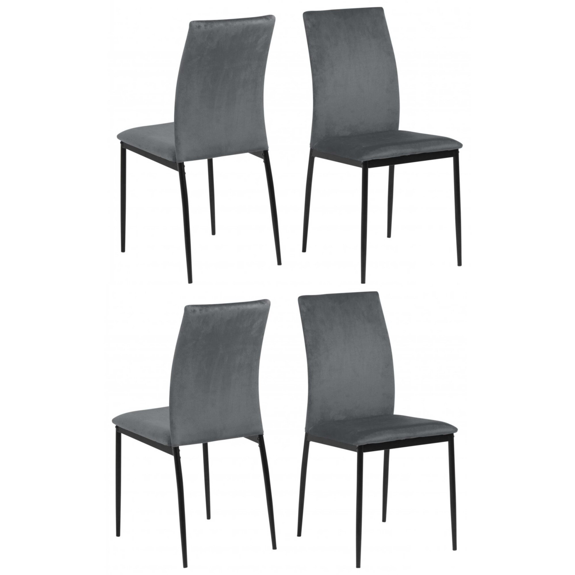 Set 4 scaune sufragerie Sani Demina damasc,Gri deschis