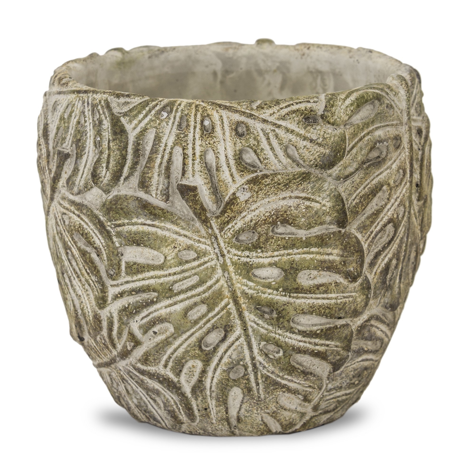 Ghiveci de piatra, model frunze, 12.5 x 12.5 cm