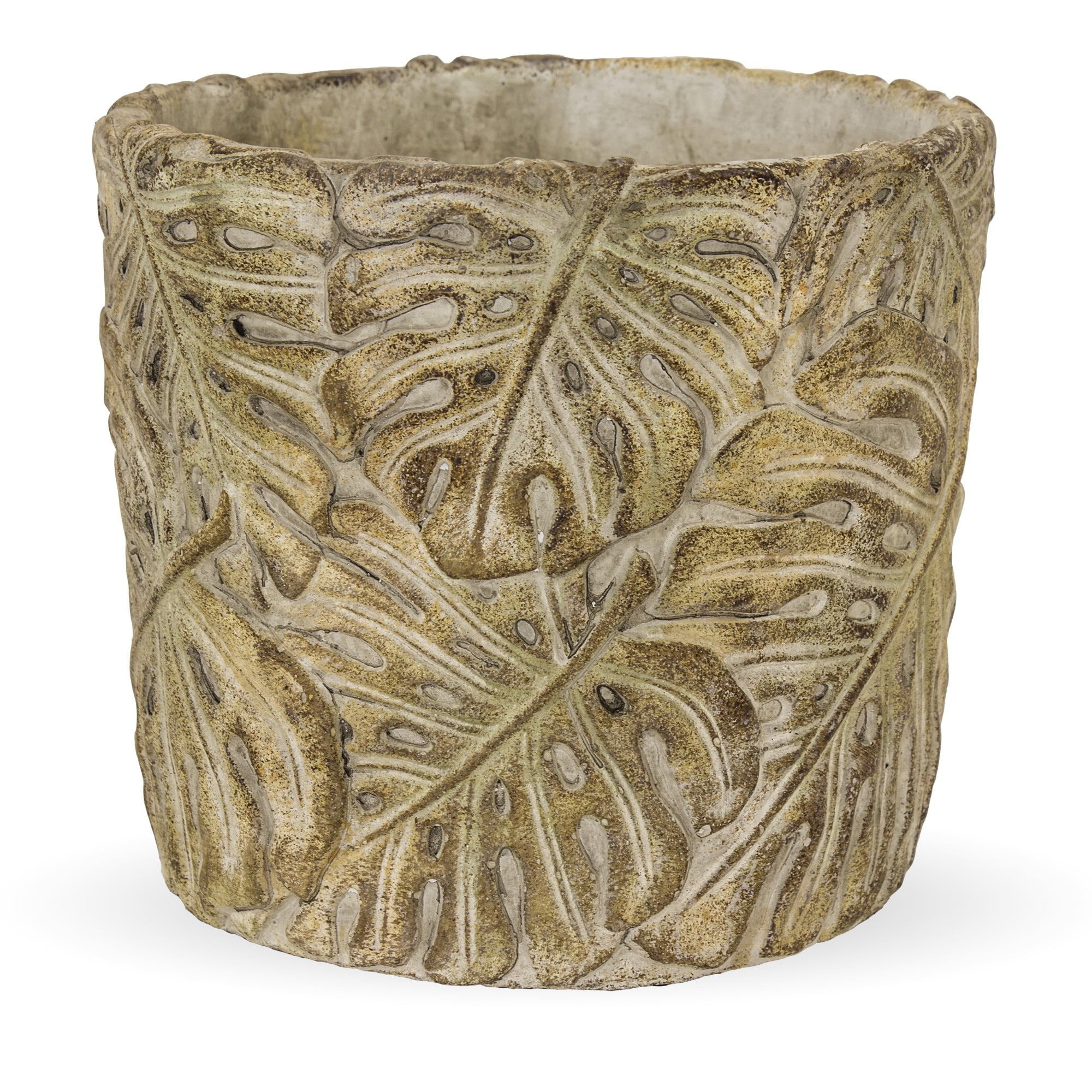 Ghiveci de piatra, model frunze, 15x16 cm