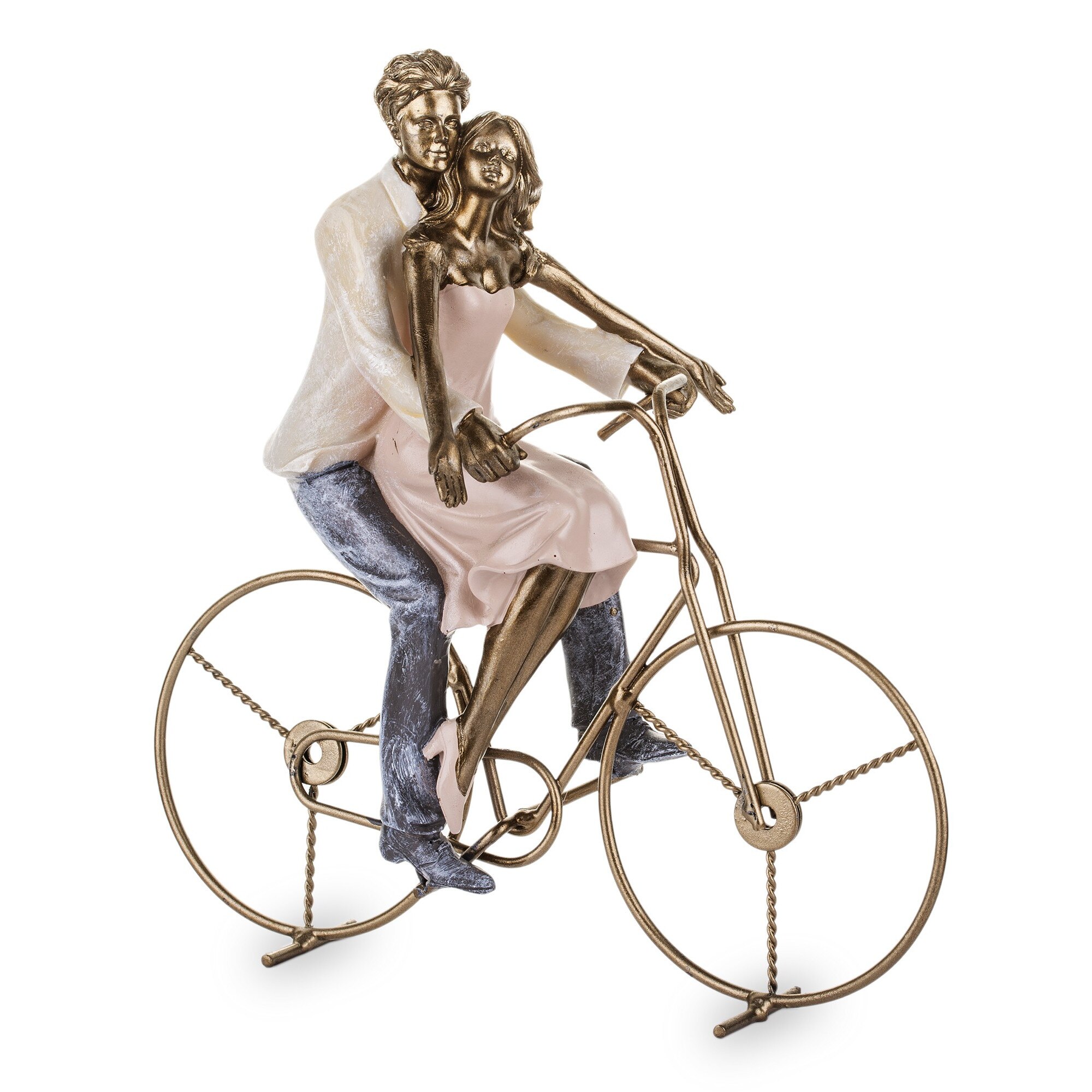 Figurina cuplu pe bicicleta, 25.5x25x13 cm
