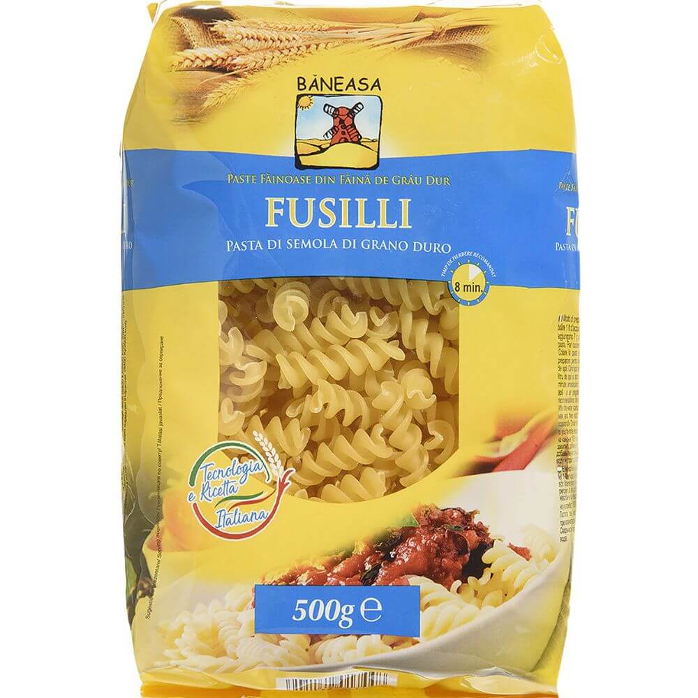 Fusilli din Grau Dur Baneasa 500 g