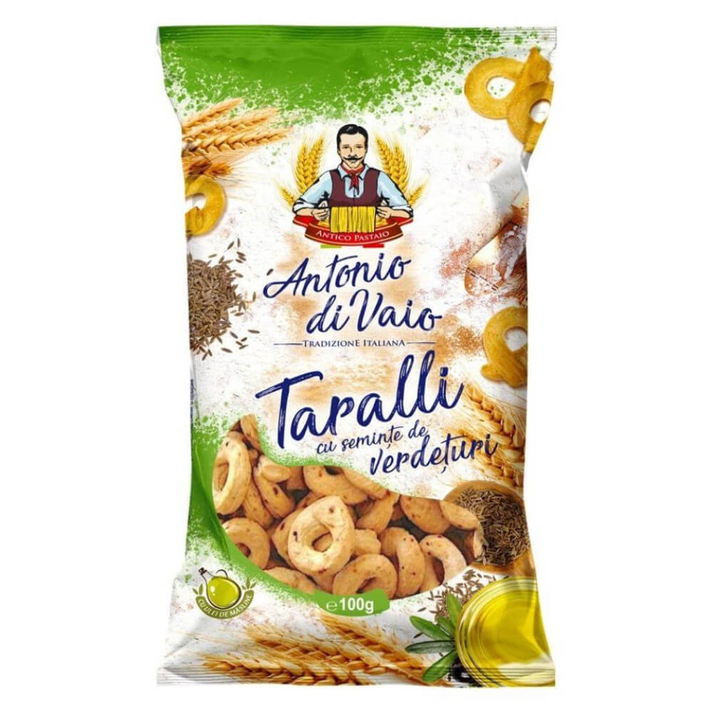 Covrigei cu Seminte Antonio Di Vaio Taralli, 100 g