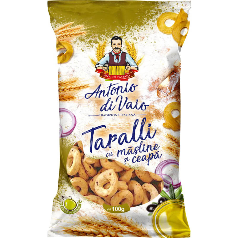 Covrigei cu Masline si Ceapa Antonio Di Vaio Taralli, 100 g