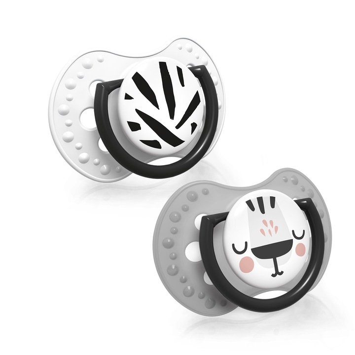 Kомплект залъгалки Lovi Salt&Pepper 22/878, Динамични, Силиконови, 2 броя, 3-6 месеца