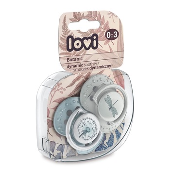 Set Suzeta Silicone Dynamic 0-3m, Lovi, Botanic, 2 buc 22/869baiat Set Suzeta Silicone Dynamic 0-3m, Lovi, Botanic, 2 buc 22/869baiat