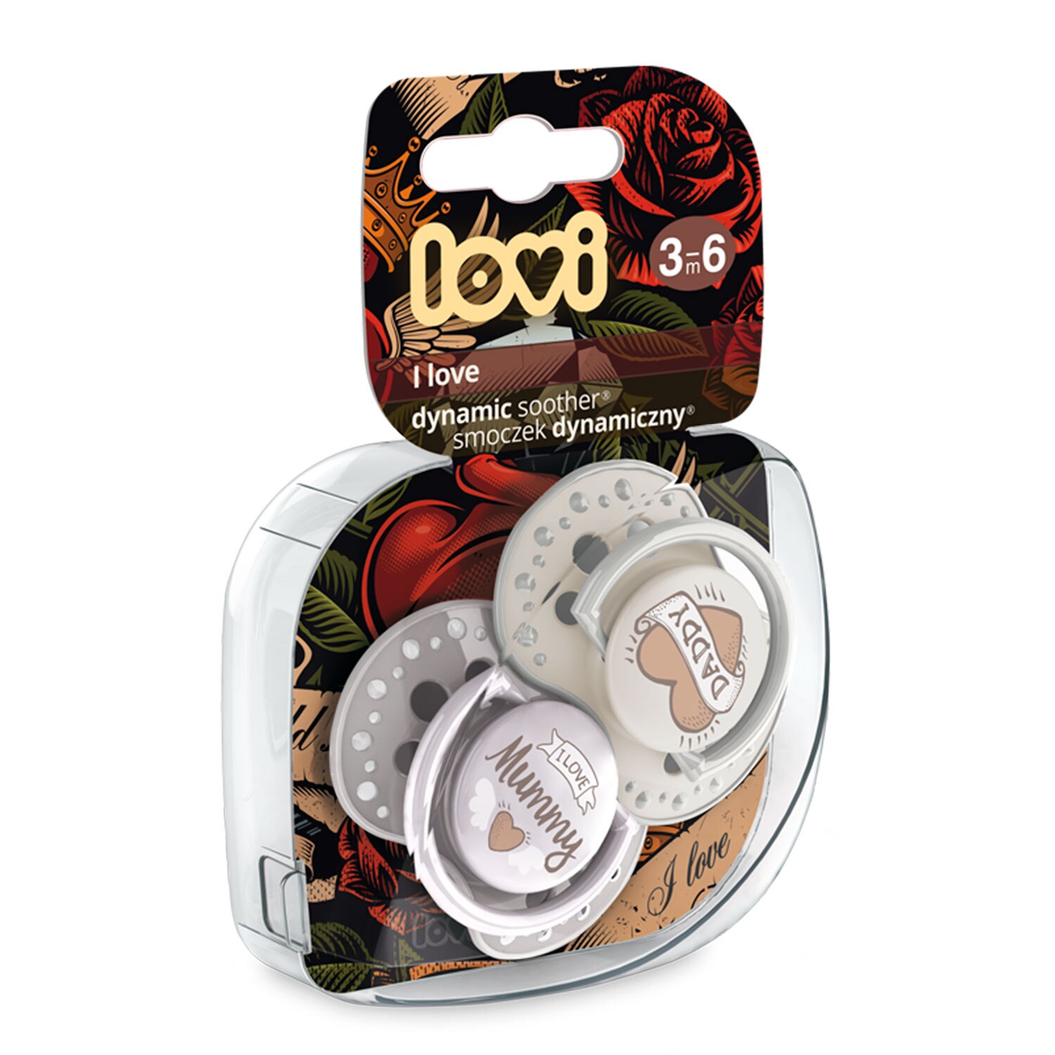 Set Suzeta Silicone Dynamic 3-6m, Lovi, I love, 2 buc 22/867