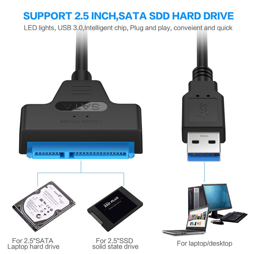 Cavo Adattatore USB 2.0 A SATA - Per Trasferimento Dati E Backup Da Hard Disk