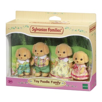 Set 4 figurine Sylvanian Families, Familia cateilor Pudel Set 4 figurine Sylvanian Families, Familia cateilor Pudel