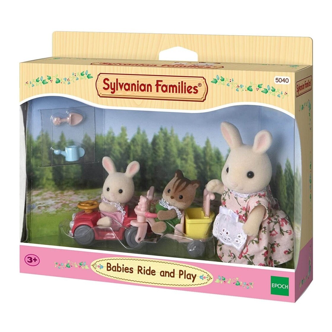 Set 3 figurine Sylvanian Families, Bebelusi la plimbare si joaca